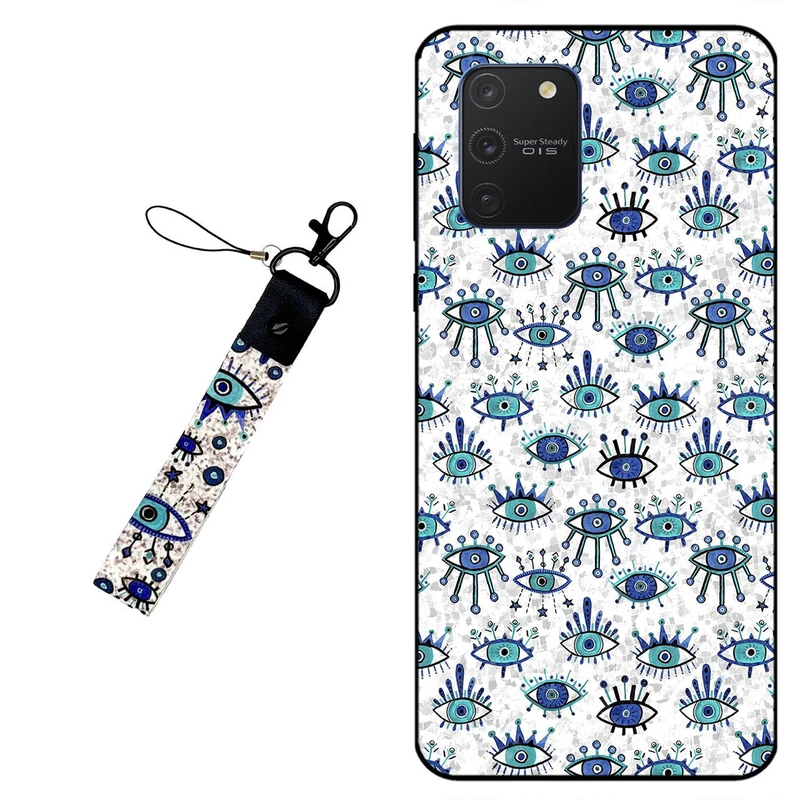 کاور مگافون طرح چشم نظر مدل 6464 مناسب برای گوشی موبایل سامسونگ Galaxy S10 Lite به همراه بند آویز