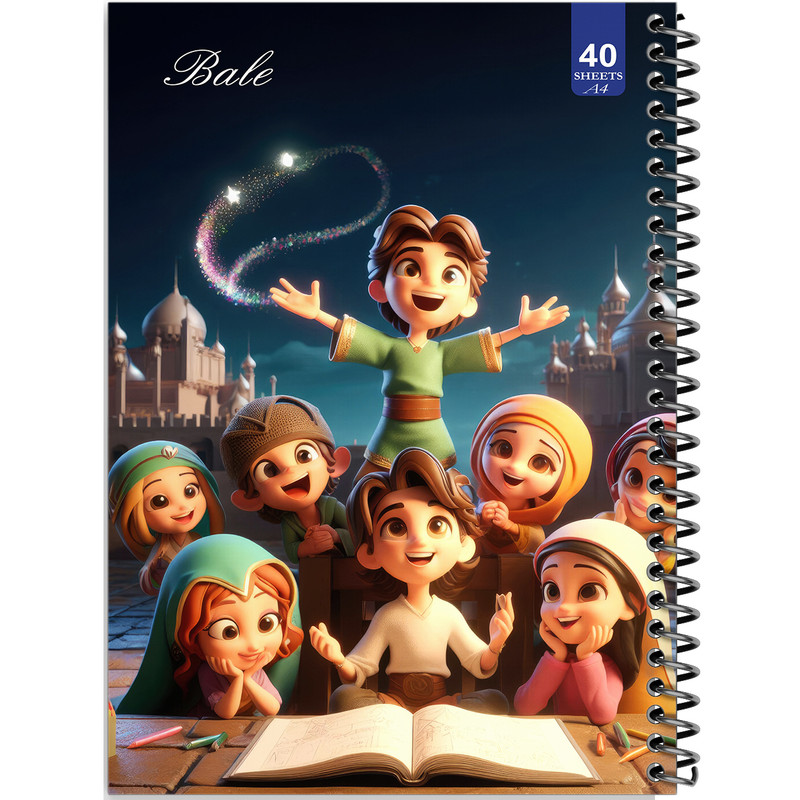 دفتر نقاشی 40 برگ انتشارات بله طرح مدا رنگی کد A4-K123