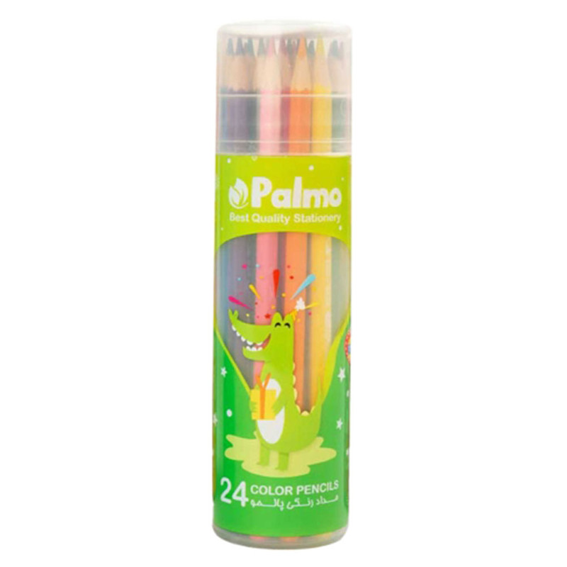 مداد رنگی 24 رنگ پالمو مدل استوانه ای کد 3217