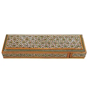 قلمدان خاتم کاری مدل کشویی طرح سنتی کد 6p20RA