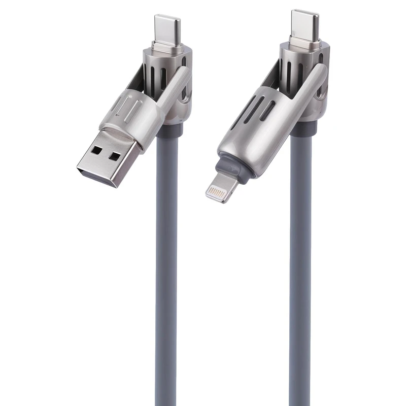 کابل تبدیل USB/USB-C به لایتنینگ/USB-C ارلدام مدل 4in1 طول 1.2 متر