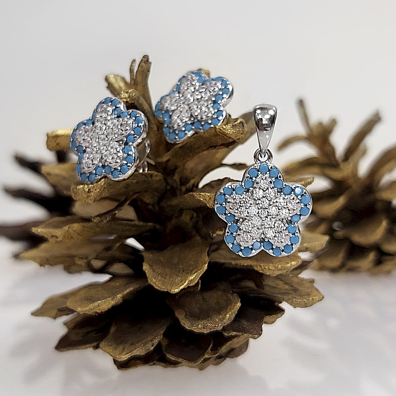 نیم ست نقره زنانه اقلیمه مدل NN398 نیم ست نقره زنانه اقلیمه مدل NN398