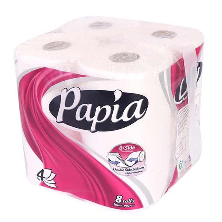 دستمال توالت پاپیا مدل پروانه دو بسته 8 عددی دستمال توالت پاپیا مدل پروانه دو بسته 8 عددی