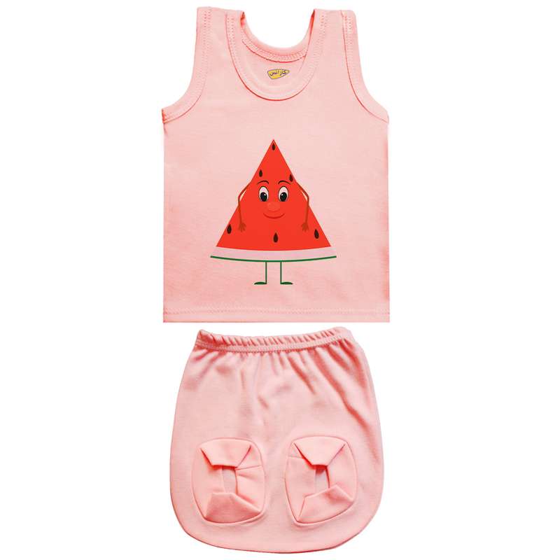 ست تاپ و شورت نوزادی کارانس طرح هندوانه مدل SSP-4007