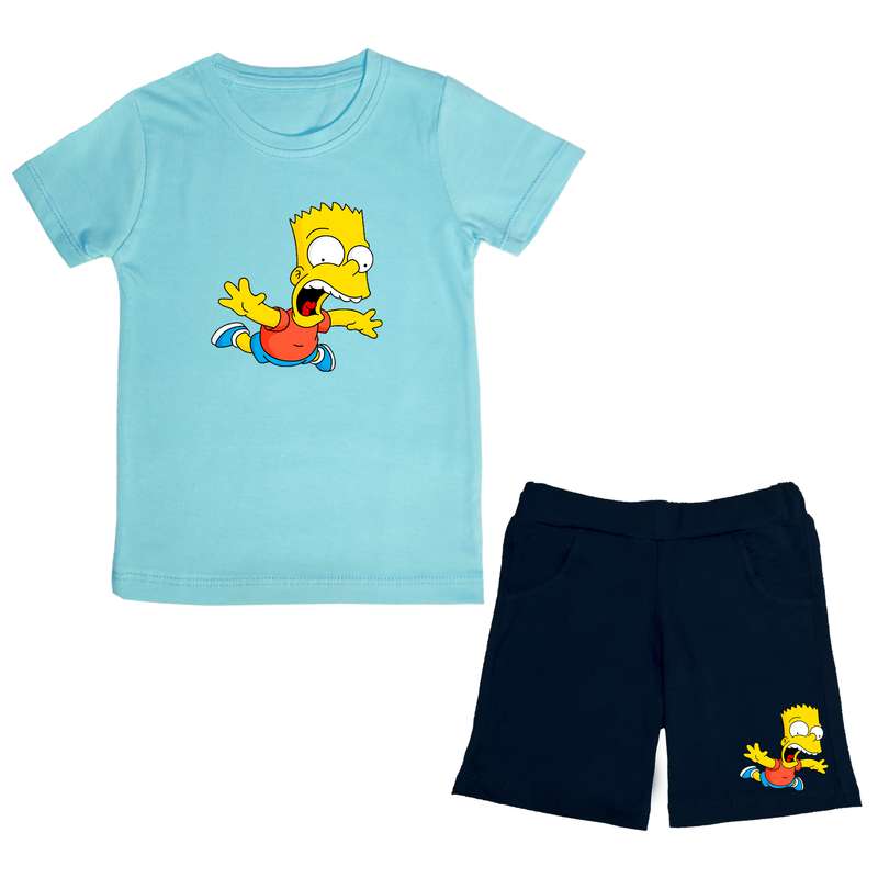 ست تی شرت و شلوارک پسرانه مدل bart simpsn BL 