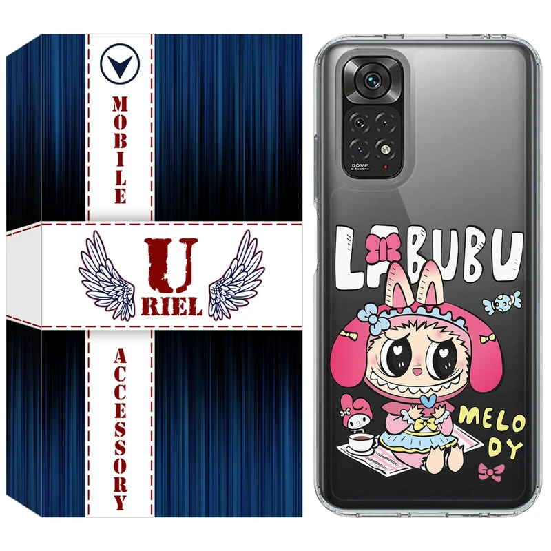 کاور یوریل مدل Clear کد 140 طرح لبوبو Labubu مناسب برای گوشی موبایل شیائومی Redmi Note 11 4G / Note 11S