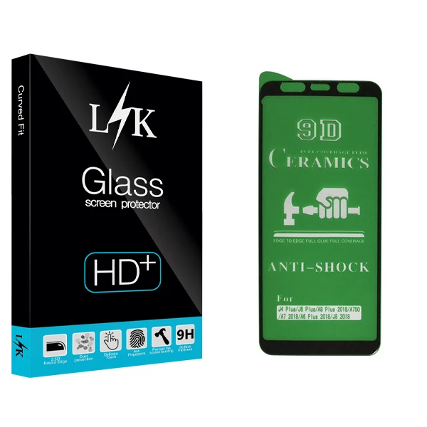 محافظ صفحه نمایش 9D ال کی مدل Hard glass مناسب برای گوشی موبایل سامسونگ Galaxy J4 Plus/J6 Plus/A7 2018