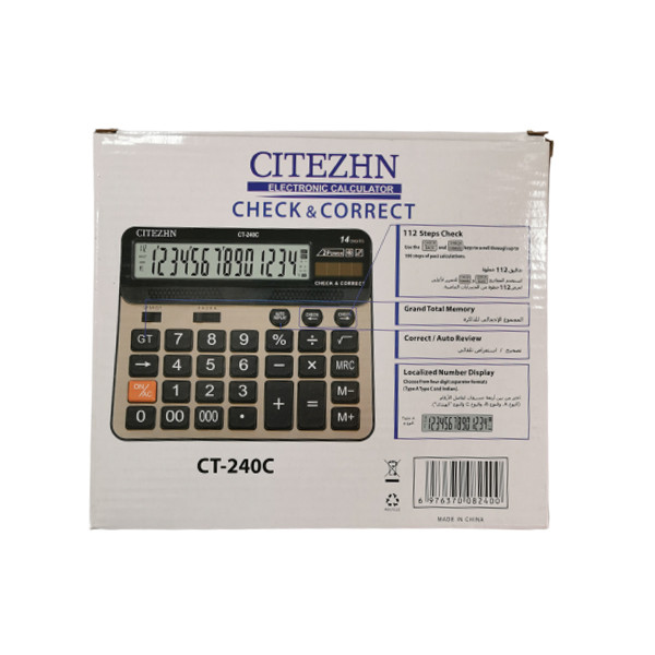 ماشین حساب سیتیزن مدل CT-240C کد 112