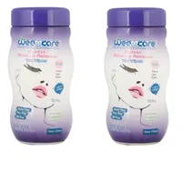 دستمال مرطوب&nbsp;وی کر مدل&nbsp;آلوئه ورا و ویتامین E کد 022 دو بسته 70 عددی