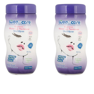 دستمال مرطوب وی کر مدل آلوئه ورا و ویتامین E کد 022 دو بسته 70 عددی