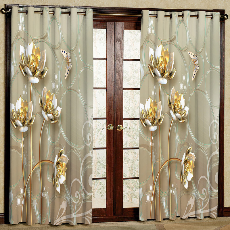 پرده مدل گل هازان پانچی کد 4711 سایز 140x200 سانتی متر