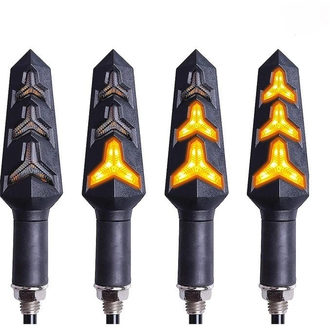 چراغ راهنما موتور سیکلت مدل ال ای دی نور متحرک مجموعه 4 عددی