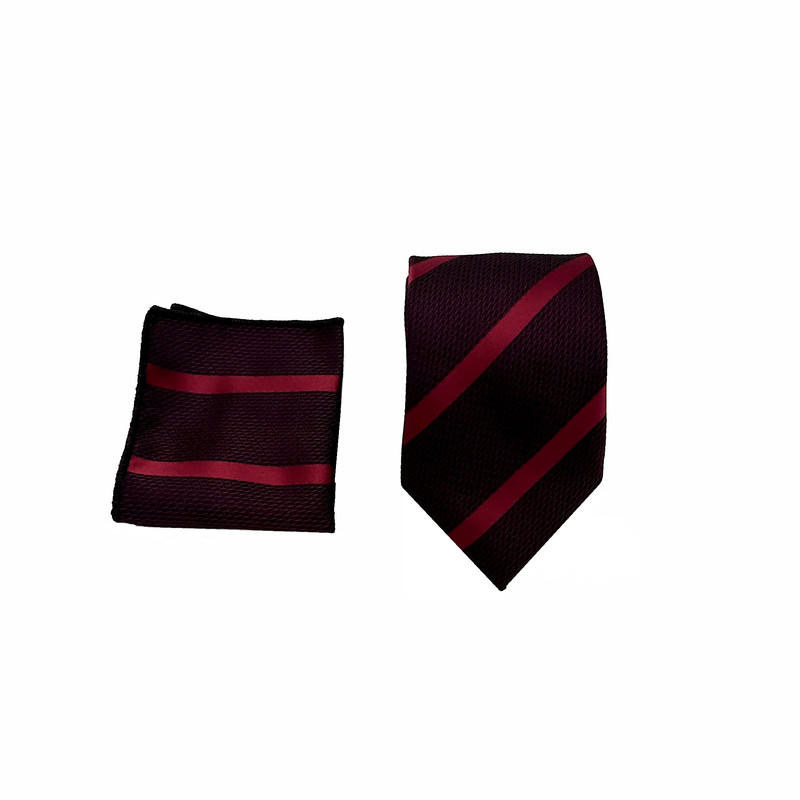 ست کراوات و دستمال جیب مردانه آریوان مدل کج راه B3303