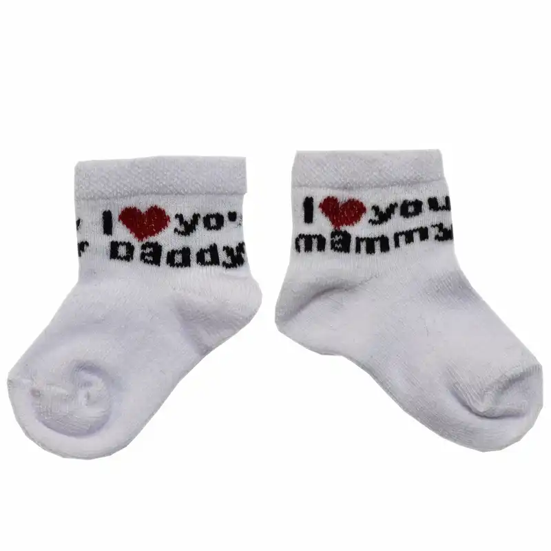 جوراب نوزادی طرح i love mama