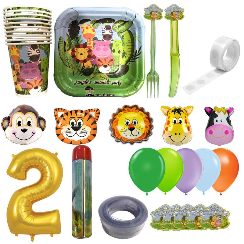 مجموعه 74 عددی تم تولد مستر تم طرح حیوانات جنگل کد 2