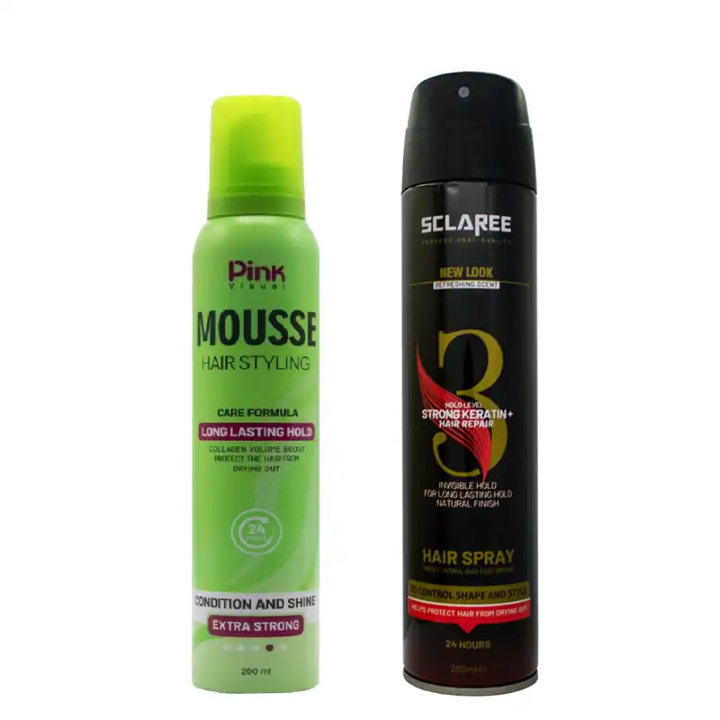 موس مو اسکلاره مدل Extra Strong حجم 200 میلی لیتر به همراه اسپری مو اسکلاره مدل Strong Level حجم 250 میلی لیتر