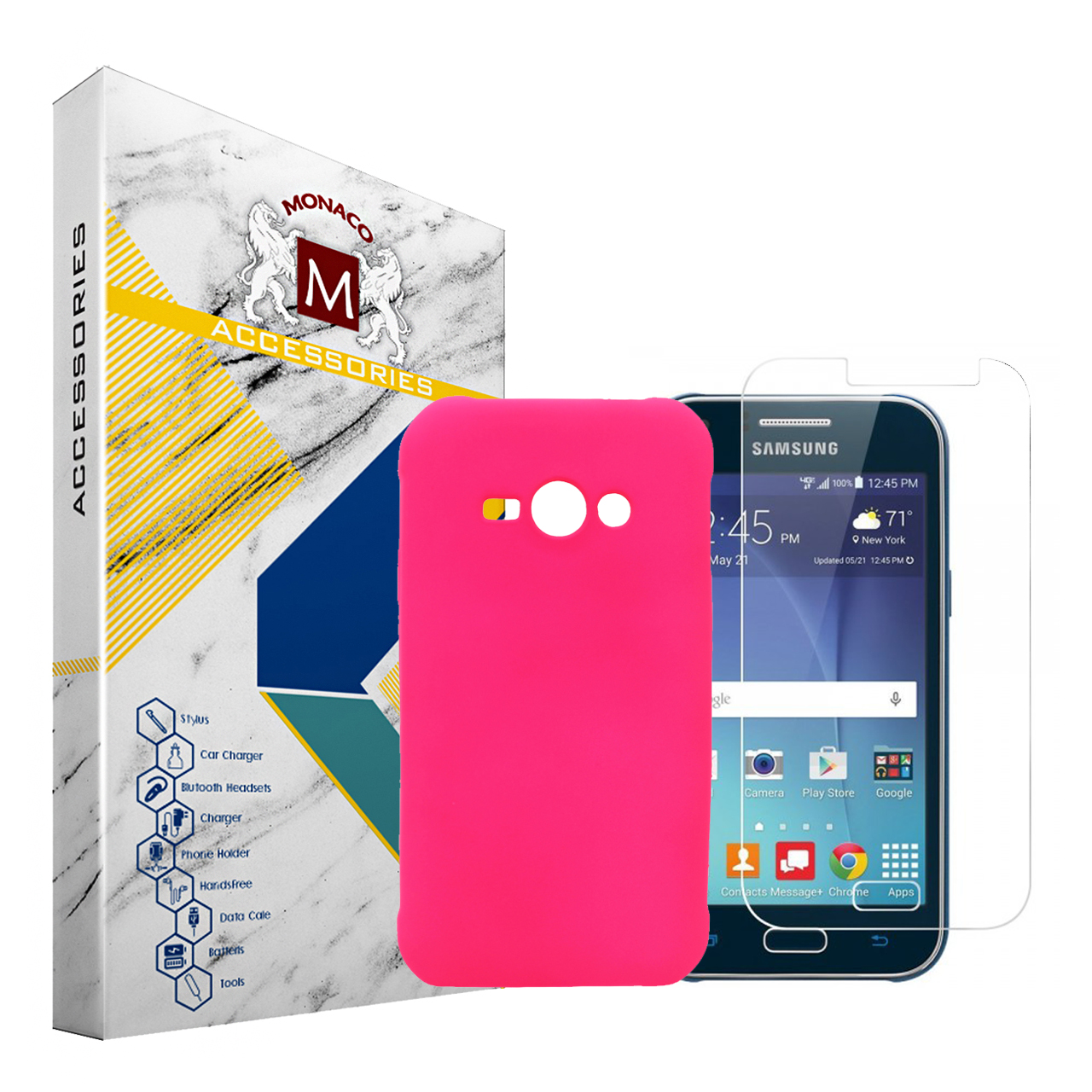 کاور موناکو مدل Sn070 مناسب برای گوشی موبایل سامسونگ Galaxy J1 Ace به همراه محافظ صفحه نمایش