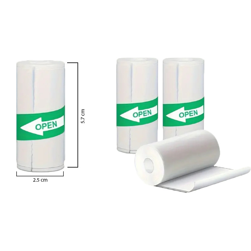 رول کاغذ پرینتر حرارتی مدل پشت چسبدار