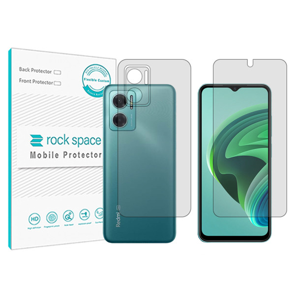محافظ صفحه نمایش شفاف راک اسپیس مدل HyGEL مناسب برای گوشی موبایل شیائومی Redmi Note 11E به همراه محافظ پشت گوشی