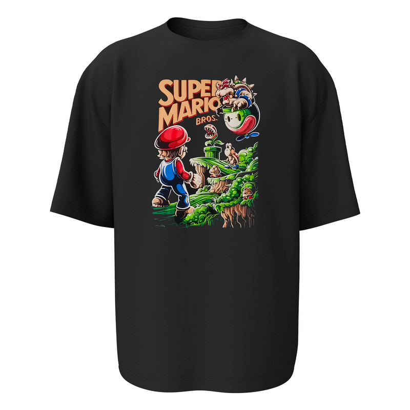 تی شرت آستین کوتاه مردانه مدل گیم طرح سوپر ماریو