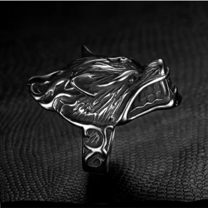انگشتر مردانه مدل گرگ تمام استیل