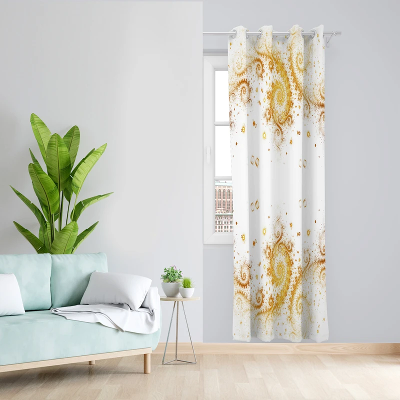 پرده طرح چاپی مدل مخمل پانچی کد L 521 Z سایز 140x200 سانتی متر