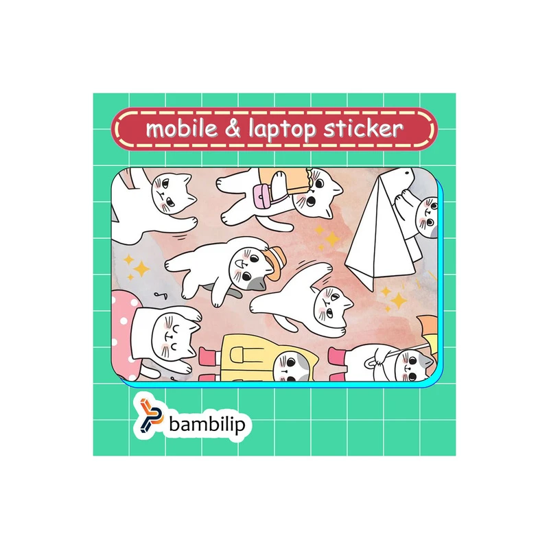 استیکر بامبیلیپ مدل کارت عابر طرح لایف استایل گربه ای کد 8877447