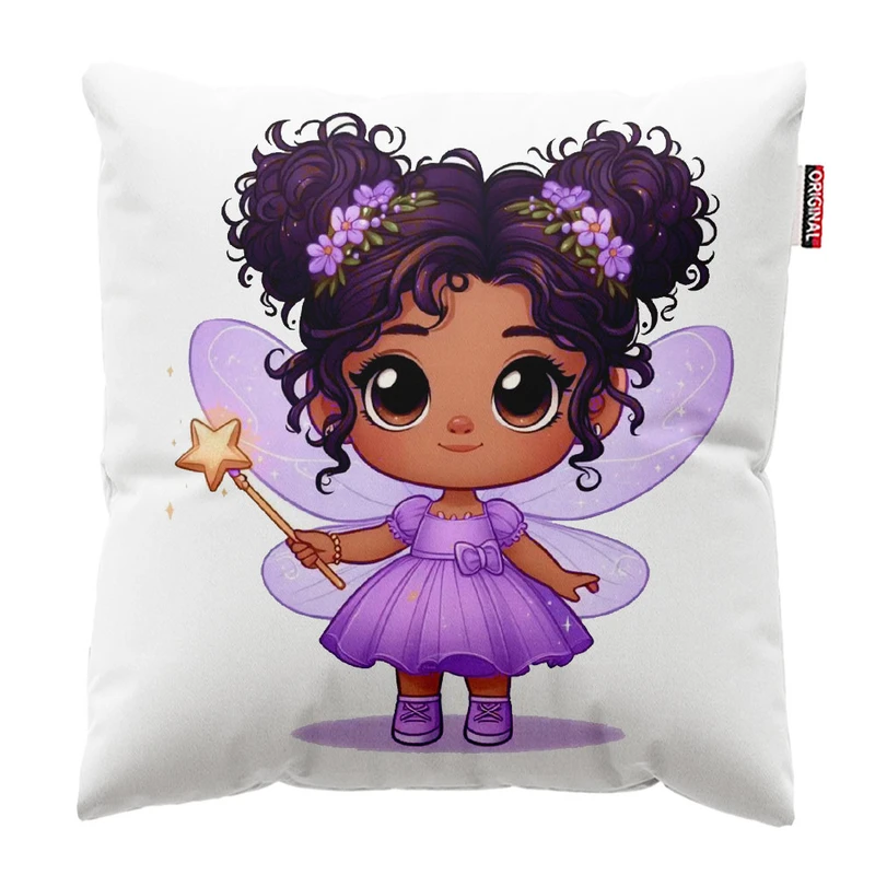 کوسن پاد آفرین طرح دختر کوچولو کد 3738 سایز 30*30 سانتی متر