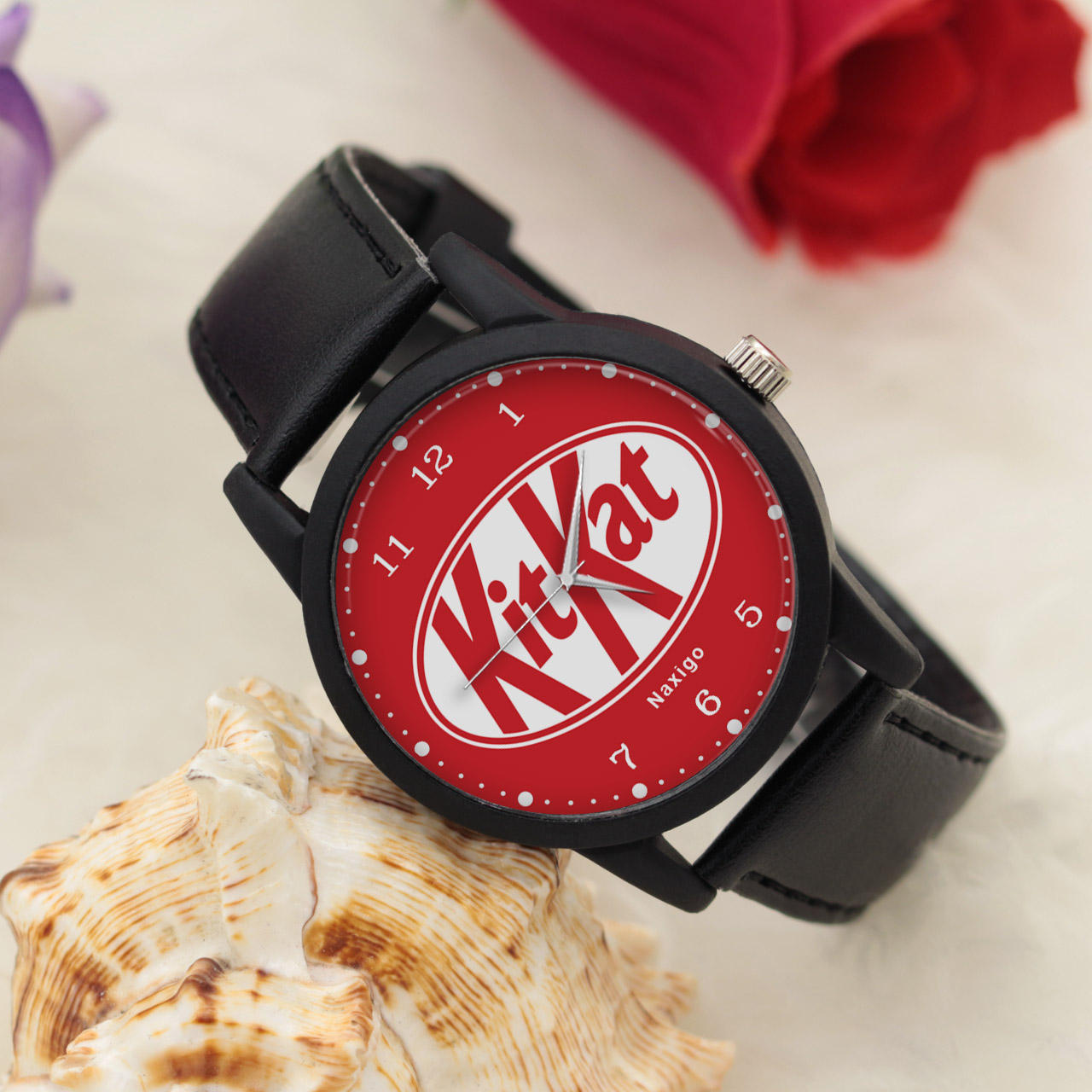 قیمت                                      ساعت مچی عقربه ای ناکسیگو طرح KitKat کد LF4197