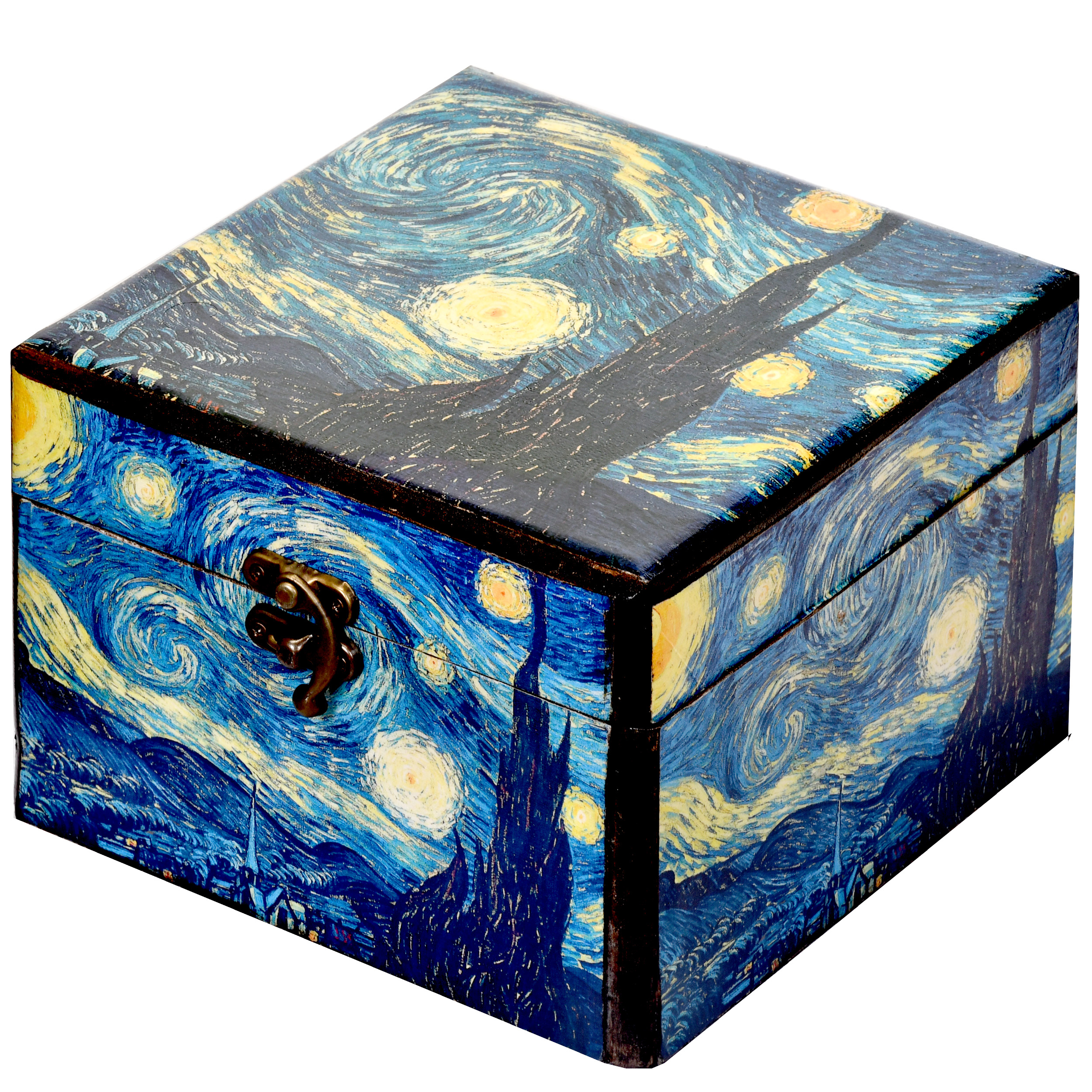 جعبه هدیه چوبی طرح شب پرستاره کد 01