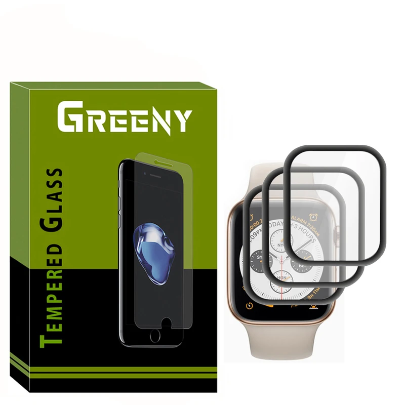 محافظ صفحه نمایش گیرینی مدل GR_07 مناسب برای ساعت هوشمند اپل Apple Watch Series 7 SE 2021 Aluminum Case 44mm بسته سه عددی