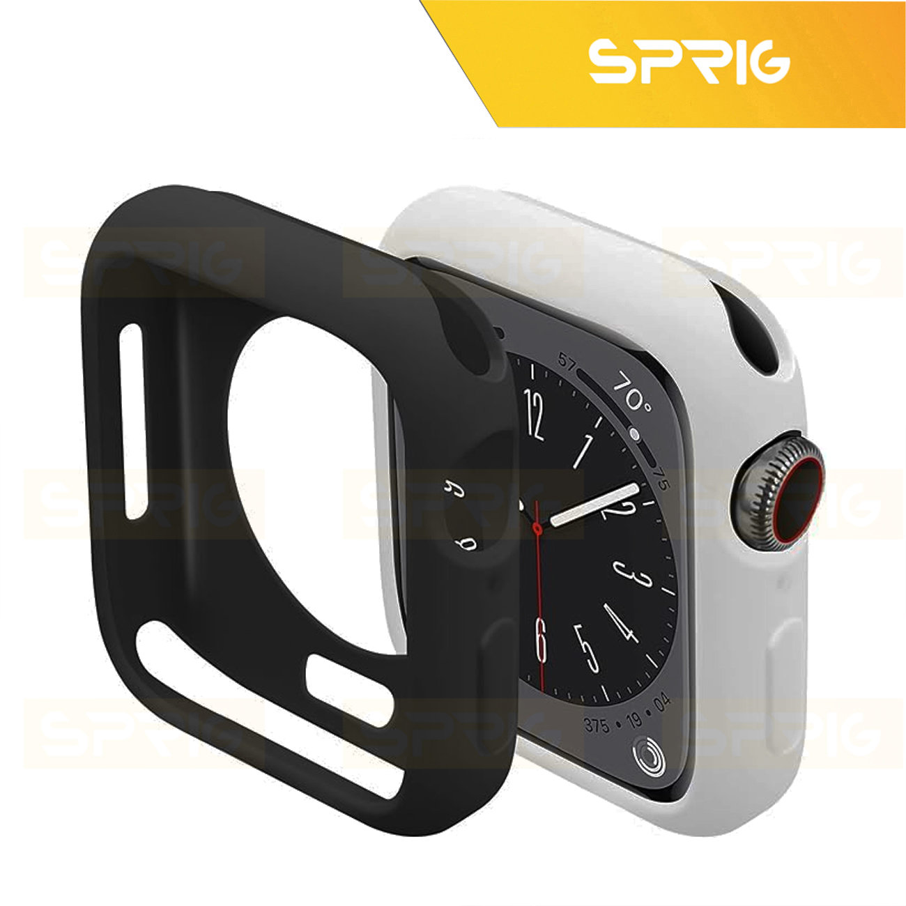 بند اسپریگ مدل Spig Protection مناسب برای اپل واچ Series 7 Aluminum 45mm / Series 8 Aluminum 45mm / Series 9 Aluminum 45mm به همراه کاور
