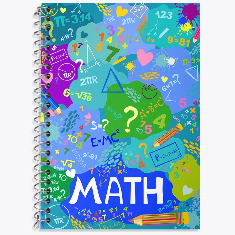 دفتر زبان 50 برگ خندالو مدل دو خط طرح ریاضی کد N535