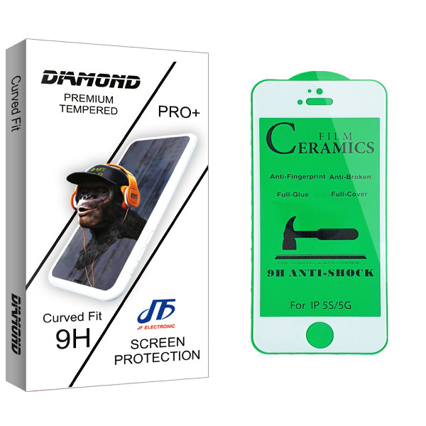 محافظ صفحه نمایش سرامیکی جی اف مدل Diamond glass مناسب برای گوشی موبایل اپل iPhone 5s