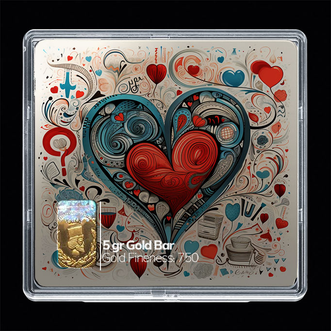 شمش طلا 18 عیار مدوپد مدل قلب کد SG10698