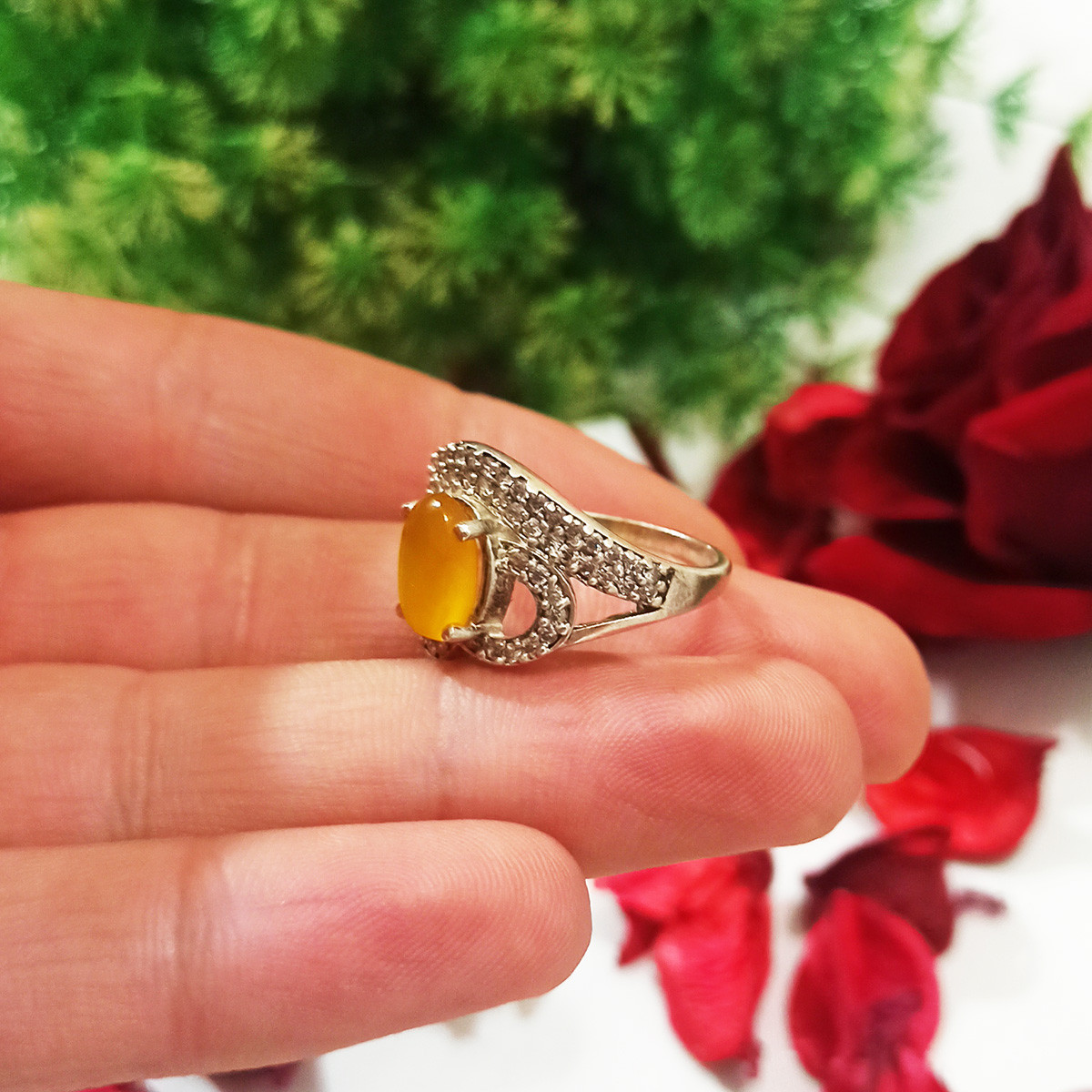 انگشتر نقره زنانه سلین کالا مدل شرف الشمس ce-As274