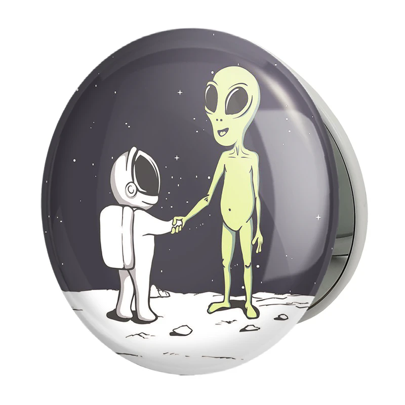 آینه جیبی خندالو طرح آدم فضایی و فضانورد مدل تاشو کد 1954 