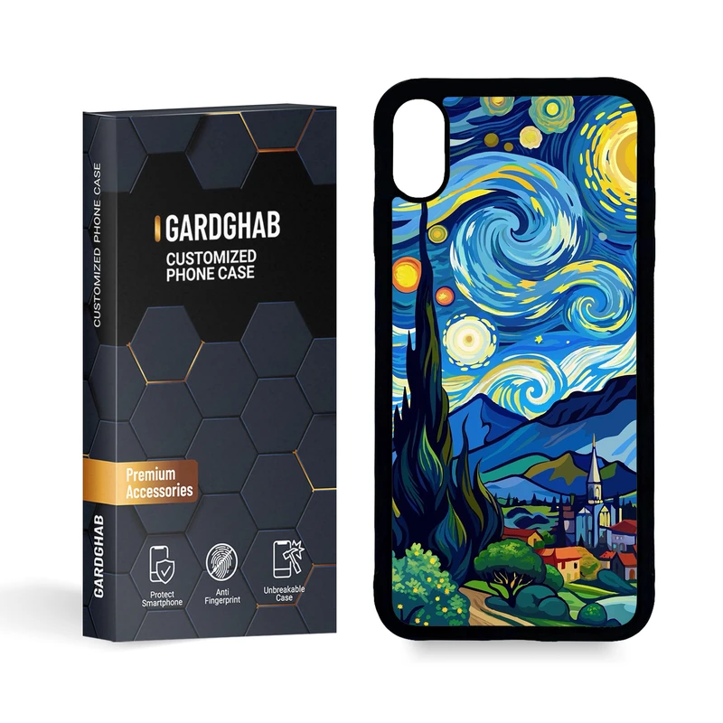 کاور گارد قاب مدل پشت گلس هنری مناسب برای گوشی موبایل اپل iPhone Xs MAX