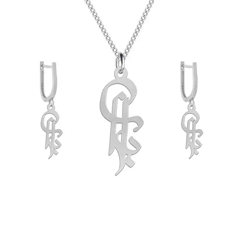 نیم ست نقره زنانه لیردا مدل اسم باران nms sss baran42