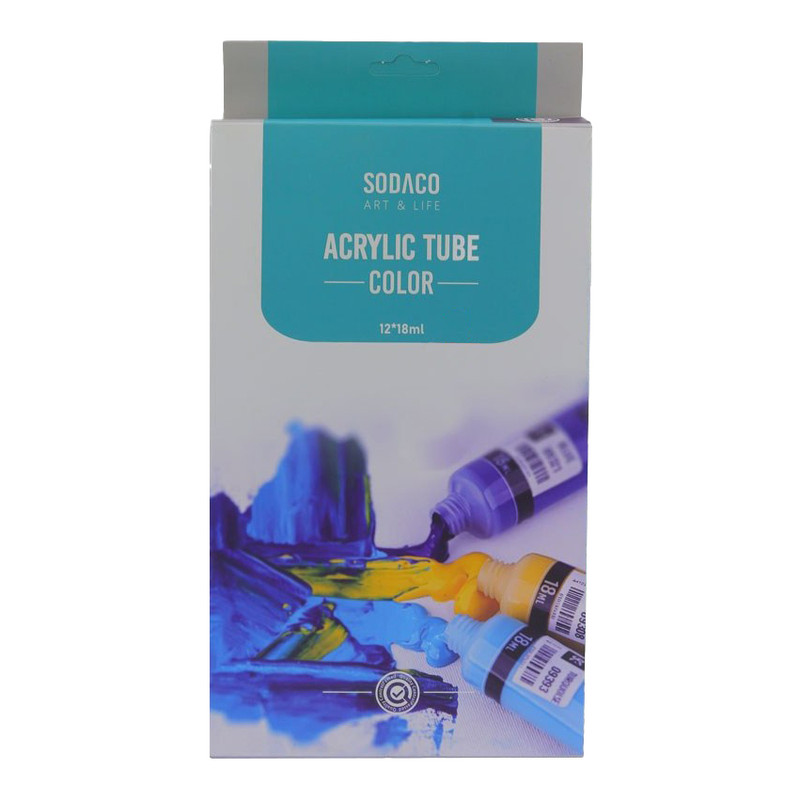 رنگ اکریلیک سوداکو  مدل Simple حجم 18 میلی لیتر بسته 12 عددی