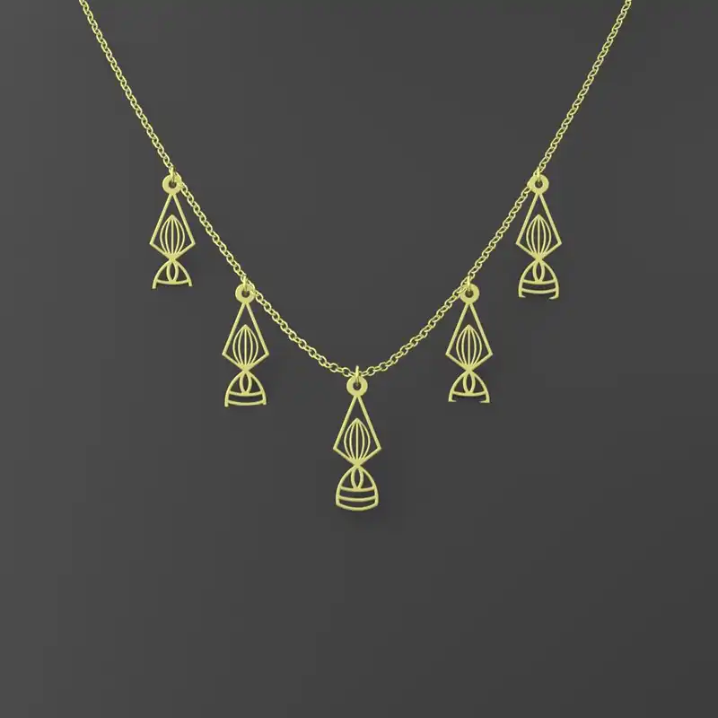 گردنبند طلا 18 عیار زنانه مدوپد مدل هندسی کد RNA10102