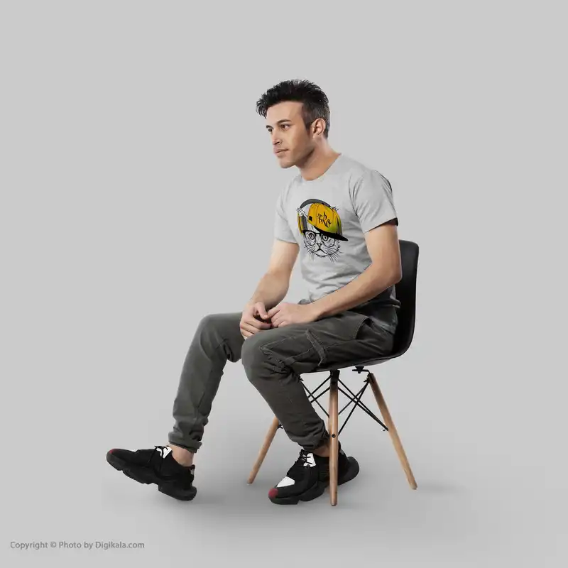 تی شرت مردانه طرح گربه مدل EML204