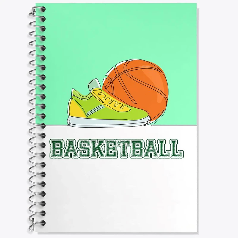 دفتر زبان 50 برگ خندالو مدل سه خط طرح بسکتبال Basketball کد 26461