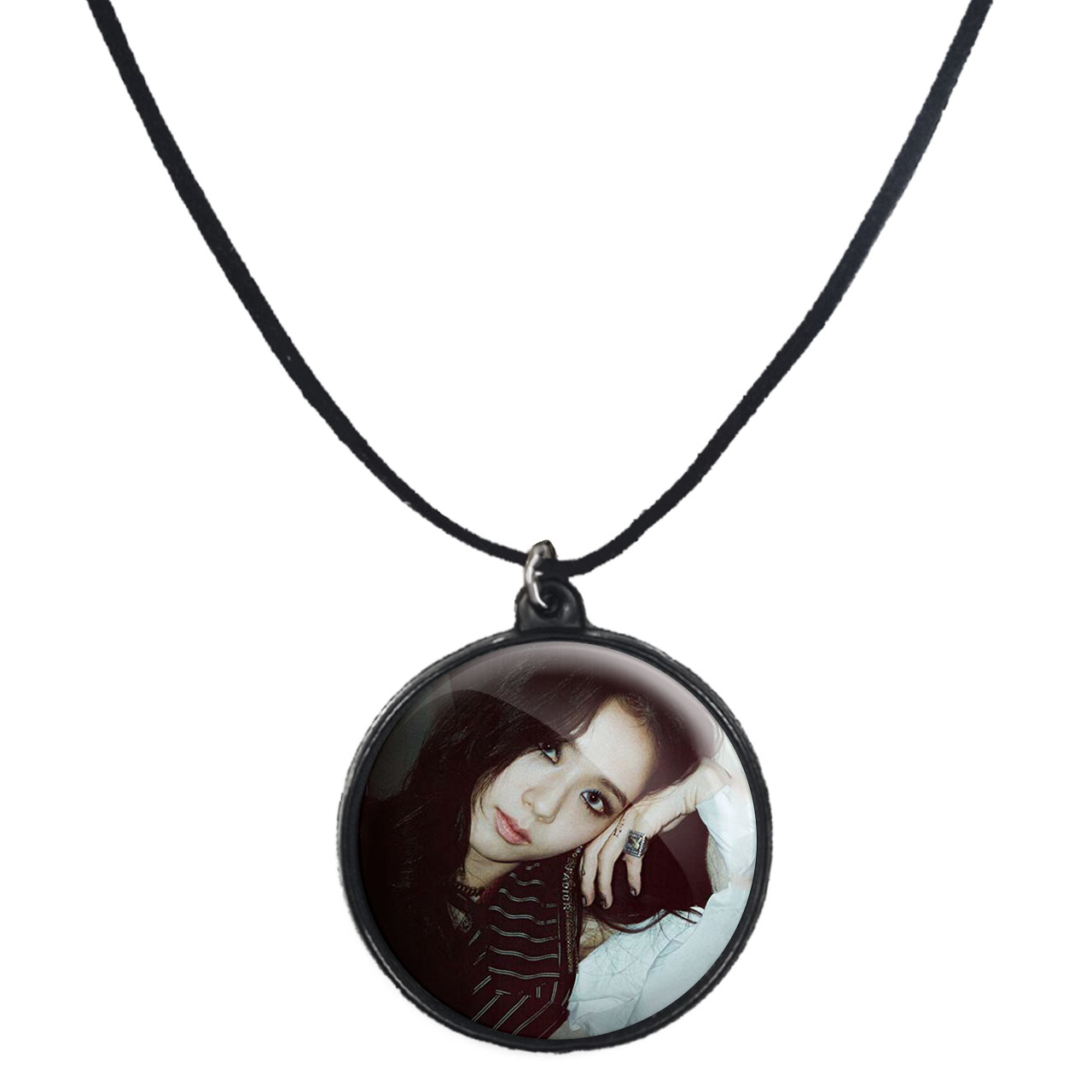 گردنبند پرمانه طرح بلک پینک کد pmb.6709 مدل دو طرفه