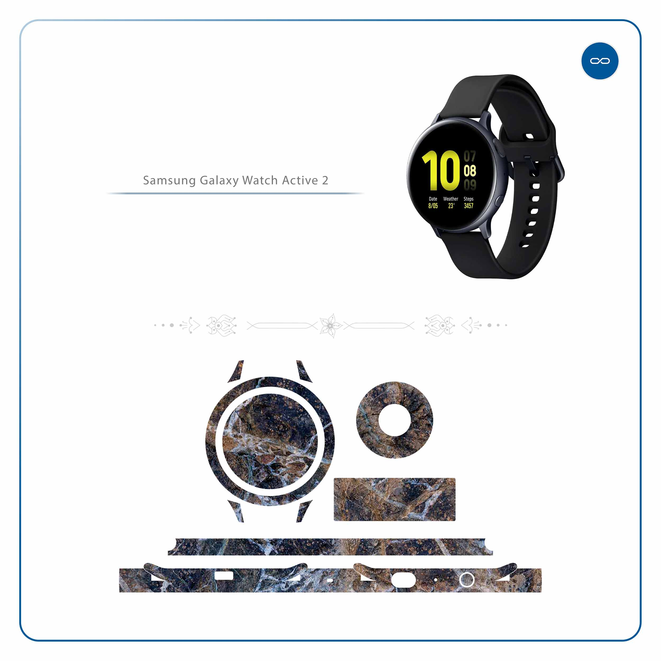برچسب ماهوت طرح Earth-White-Marble مناسب برای ساعت هوشمند سامسونگ Galaxy Watch Active 2 44mm