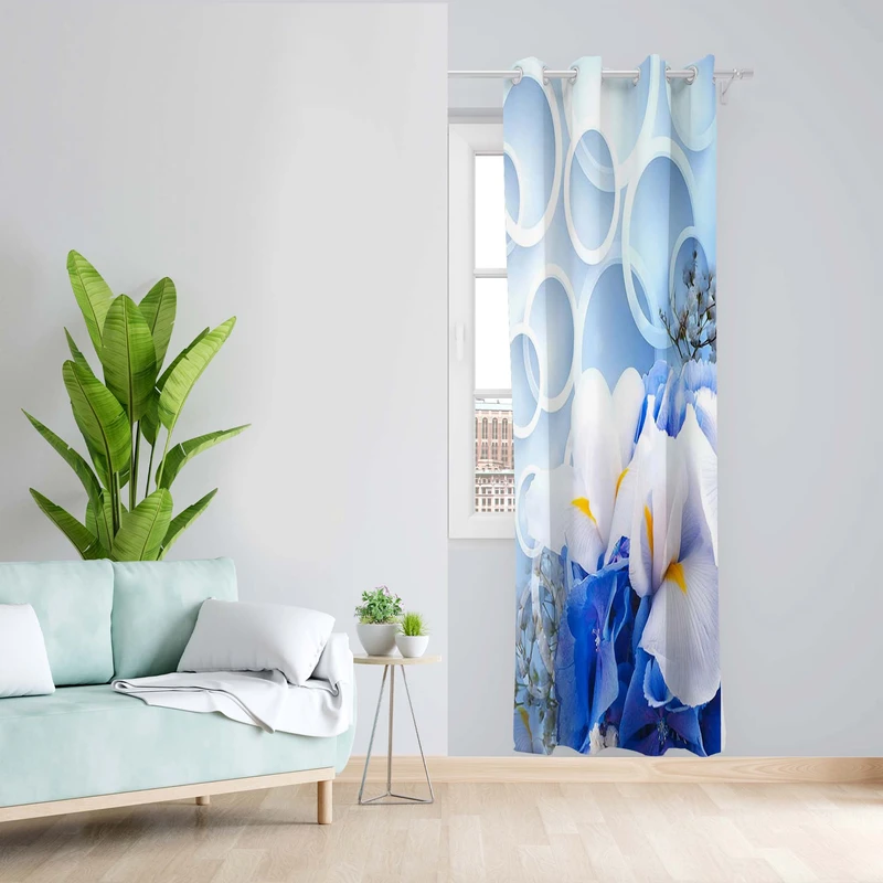 پرده طرح گل مدل مخمل پانچی کد 4945 z سایز 140x200 سانتی متر