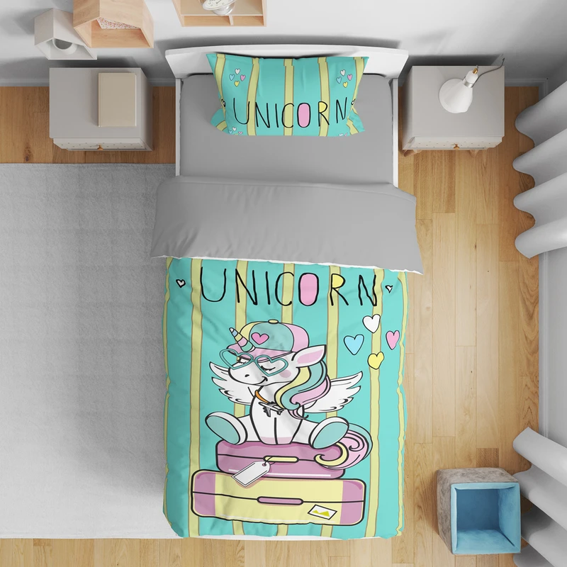 سرویس روتختی مدل اسب تکشاخ کد 4635 یک نفره 5 تکه