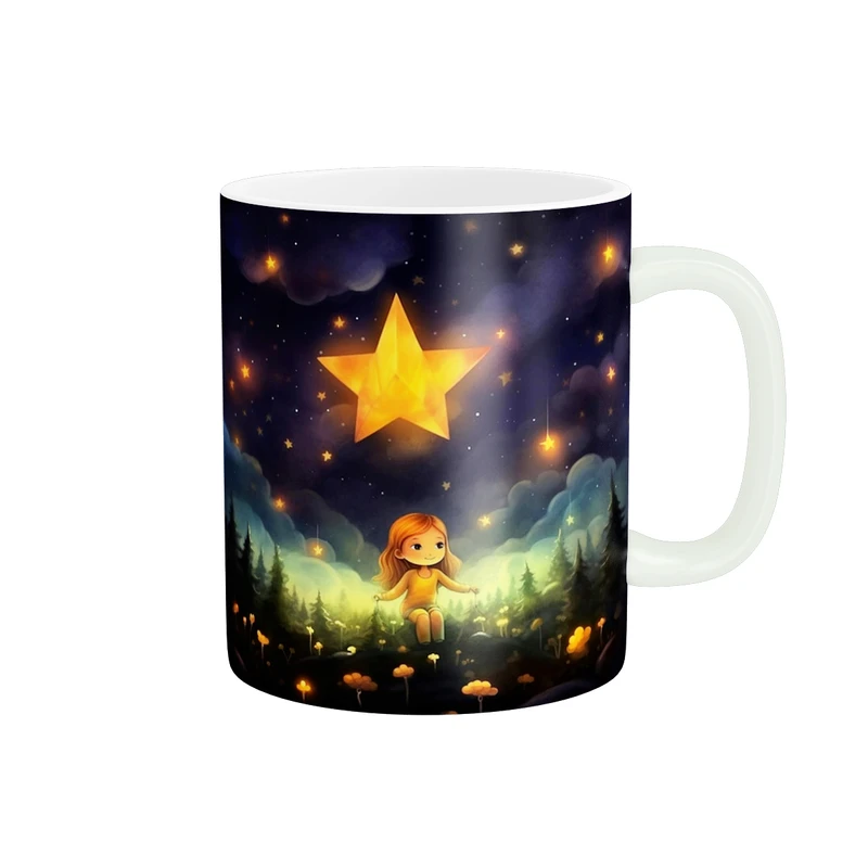 ماگ پاد آفرین مدل فانتزی دختر و شب پر ستاره کد 133