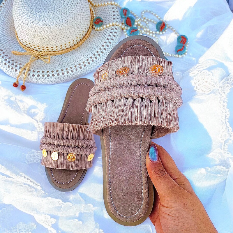 صندل زنانه مدل مکرومه