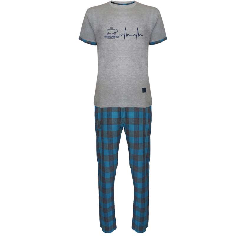 ست تی شرت و شلوار مردانه لباس خونه مدل طه 000523 کد 6432820 رنگ طوسی 